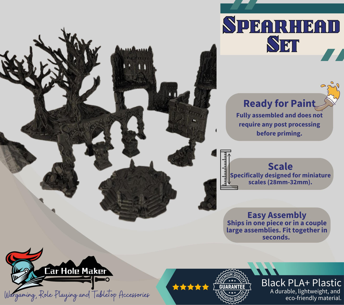 Drakenfel Spearhead Jungle Ruins – Unpainted 28mm-32mm Terrain Set for Fantasy Wargames & AoS Tables