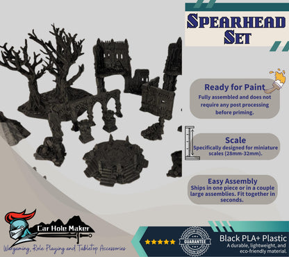 Drakenfel Spearhead Jungle Ruins – Unpainted 28mm-32mm Terrain Set for Fantasy Wargames & AoS Tables
