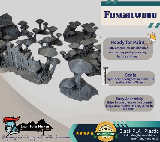 Fungalwood Forest Terrain: Mushroom Scenery for Tabletop RPGs & Wargames