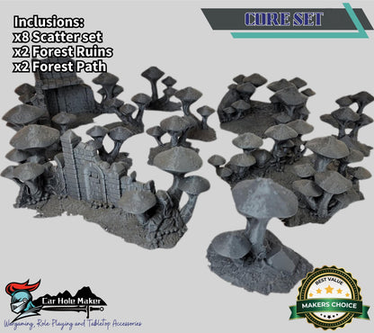 Fungalwood Forest Terrain: Mushroom Scenery for Tabletop RPGs & Wargames