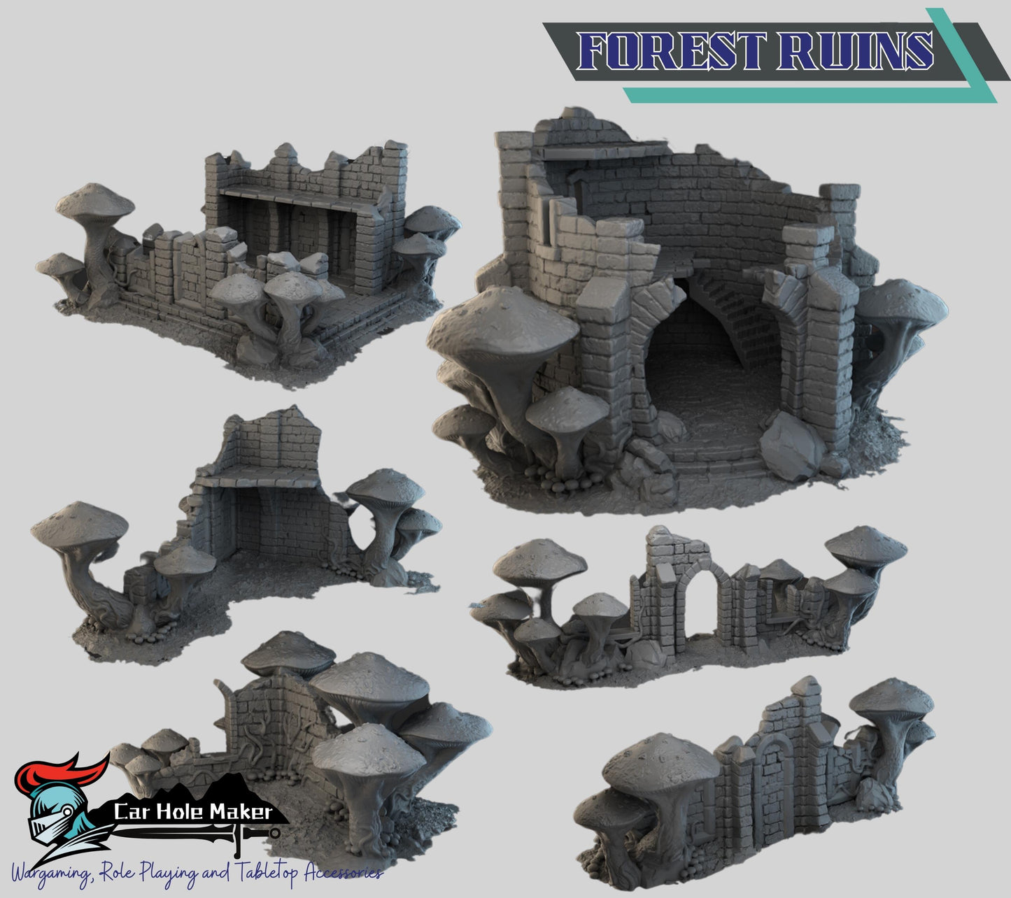 Fungalwood Forest Terrain: Mushroom Scenery for Tabletop RPGs & Wargames