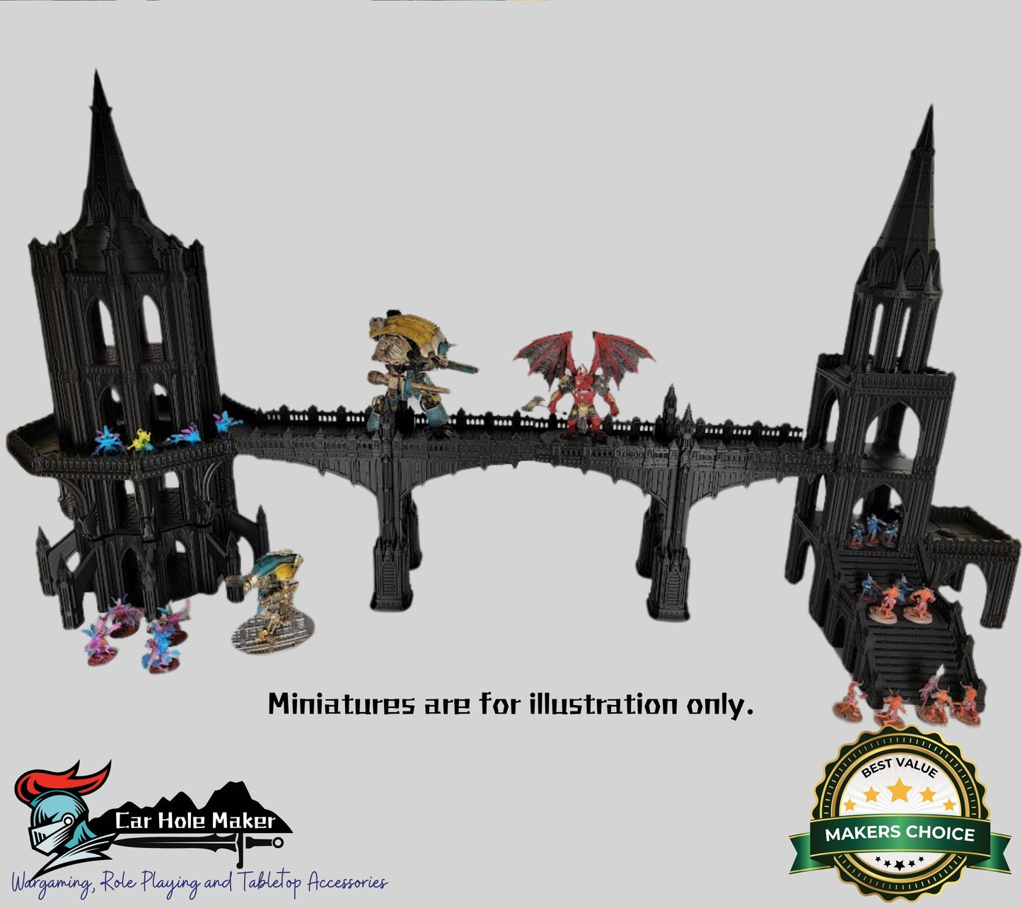 Gothic Bridge Terrain: 40k Tabletop Scenery (28-32mm Miniatures)
