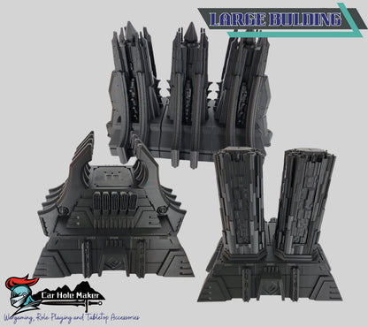 3D Printed Sci-Fi Necropolis Terrain Set – Ancient Pyramid Monoliths for 28mm–32mm Tabletop Wargames