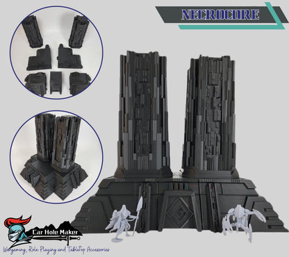 3D Printed Sci-Fi Necropolis Terrain Set – Ancient Pyramid Monoliths for 28mm–32mm Tabletop Wargames
