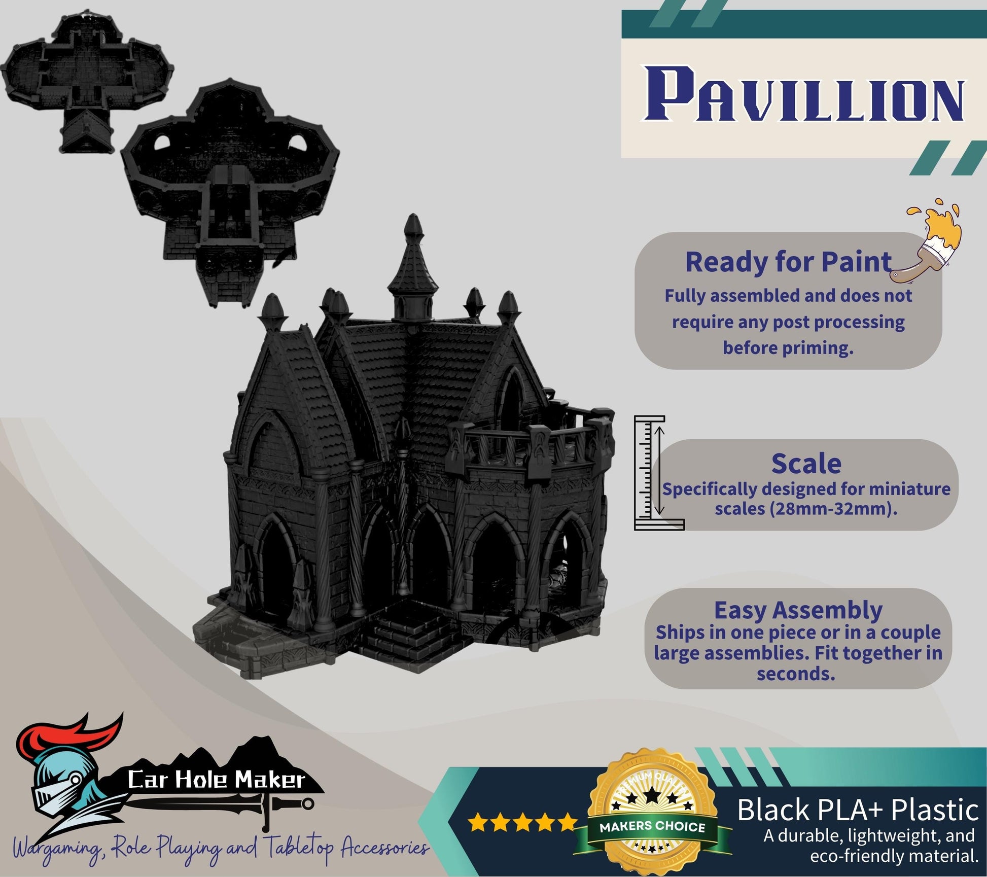 Silver Haven Elven Terrain: Modular Castle Walls & Bridge - Tabletop RPG 28-32mm scale