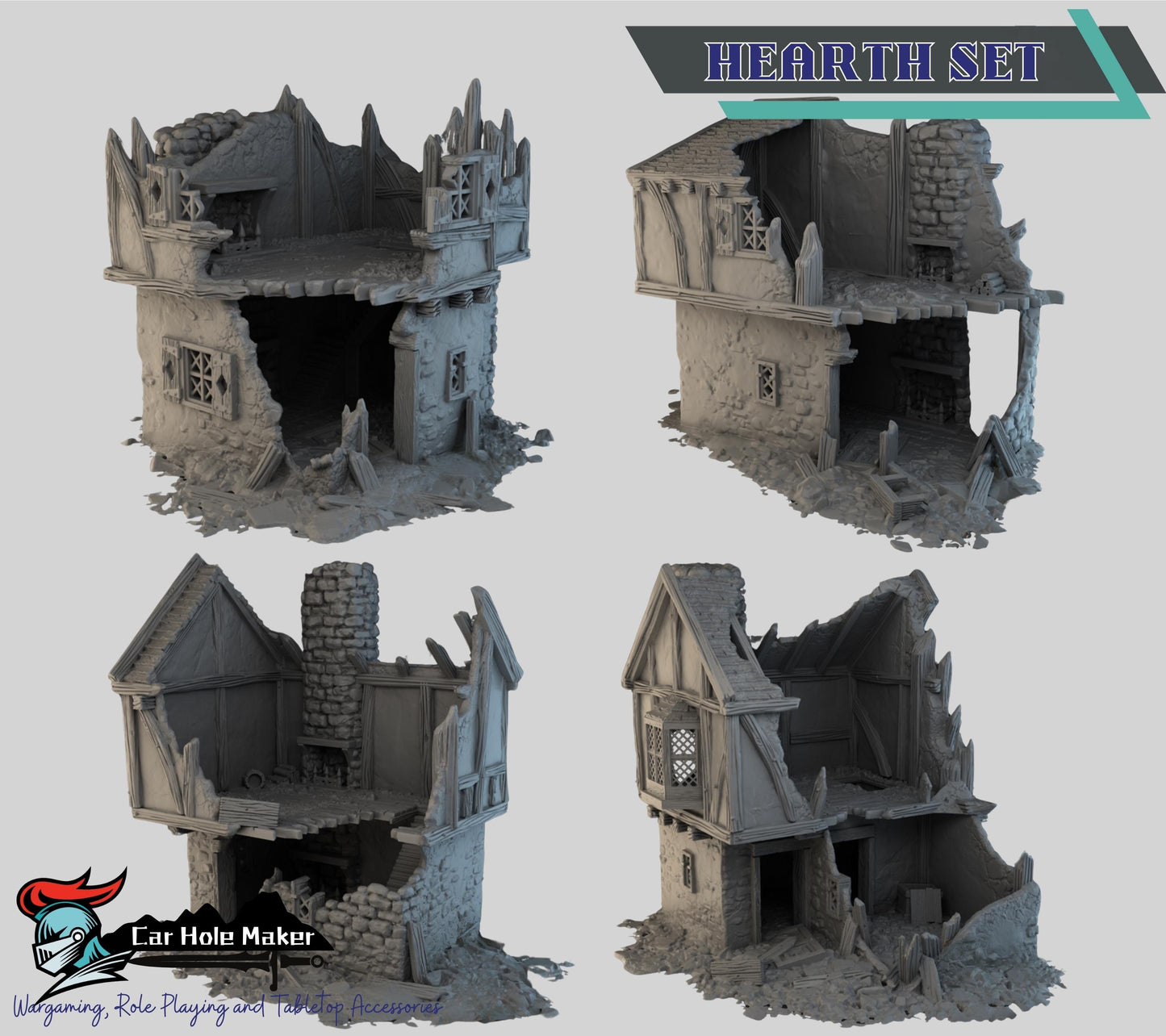 Briarwood Ruined Fantasy Buildings: 3D Printed Tabletop Terrain - 28mm Scale