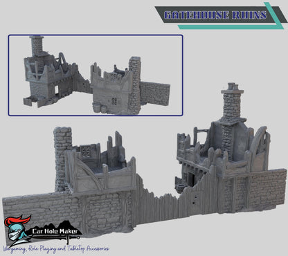 Briarwood Ruined Fantasy Buildings: 3D Printed Tabletop Terrain - 28mm Scale