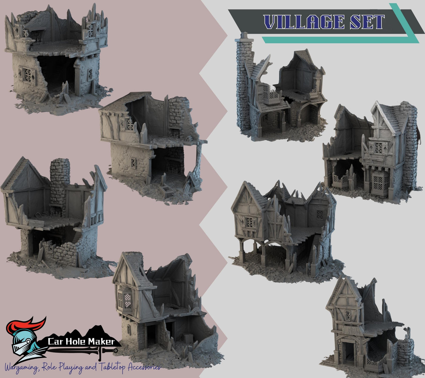 Briarwood Ruined Fantasy Buildings: 3D Printed Tabletop Terrain - 28mm Scale