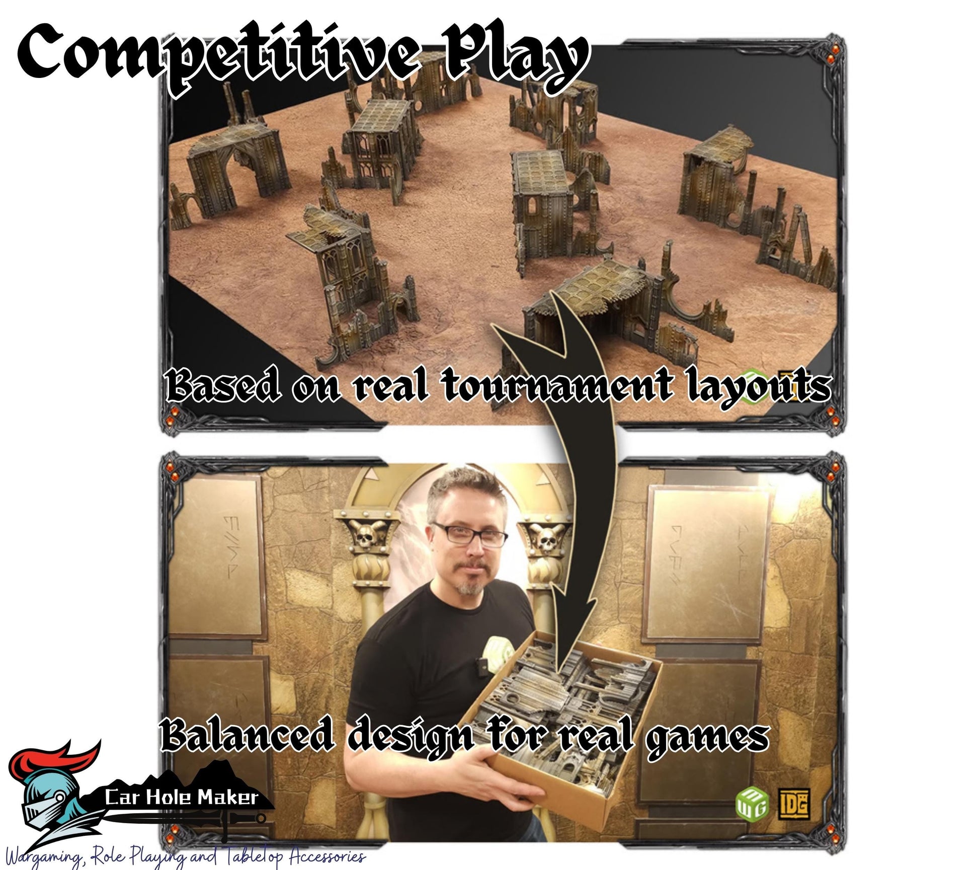Modular Gothic Sci-Fi Terrain Set: 3D Printed Wargaming Battlefield - Tournament Grimdark Terrain 10th