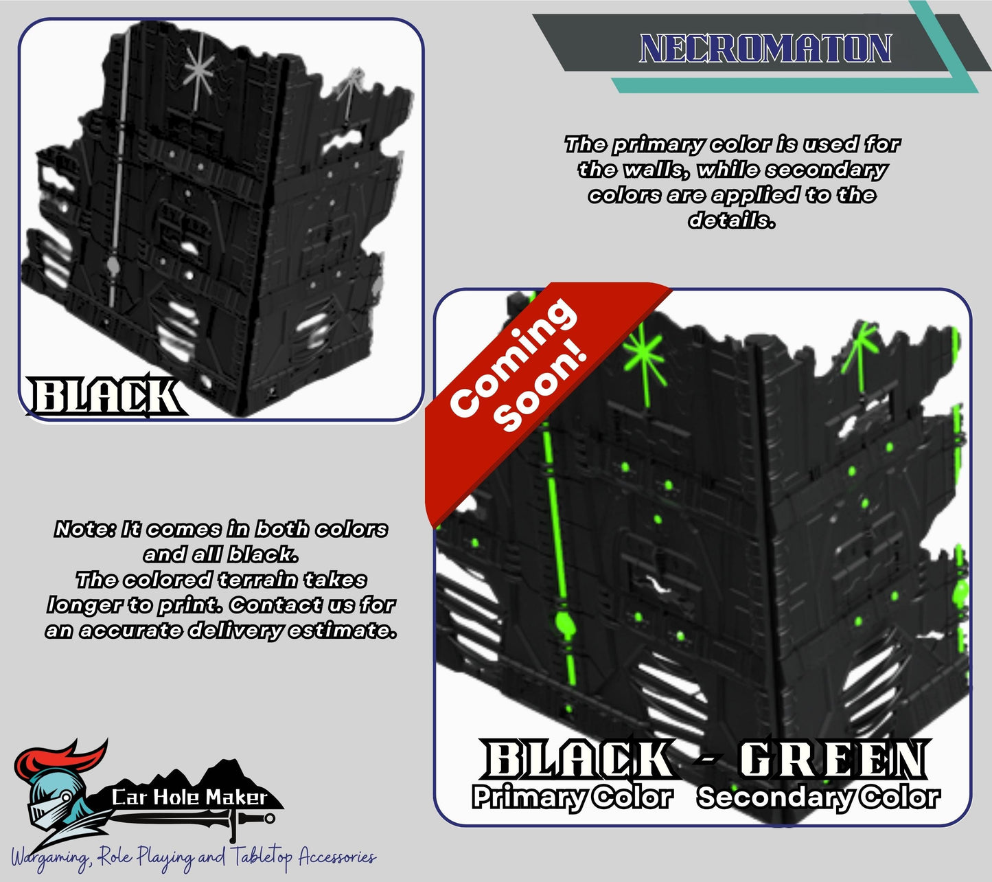 Foldable Wargaming Terrain Set - 3D Printed Modular Ruins for 28mm Tabletop, GW Terrain for Matched Play Preassembled Kit