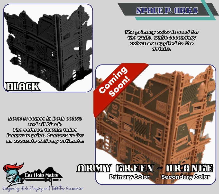 Foldable Wargaming Terrain Set - 3D Printed Modular Ruins for 28mm Tabletop, GW Terrain for Matched Play Preassembled Kit