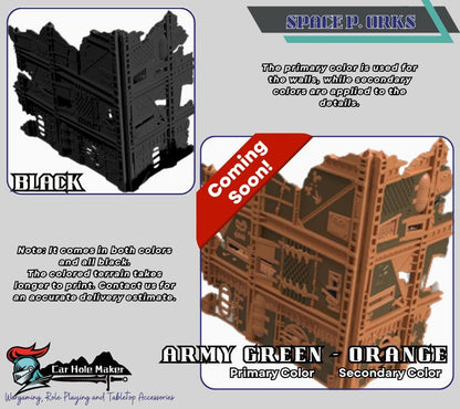 Foldable Wargaming Terrain Set - 3D Printed Modular Ruins for 28mm Tabletop, GW Terrain for Matched Play Preassembled Kit