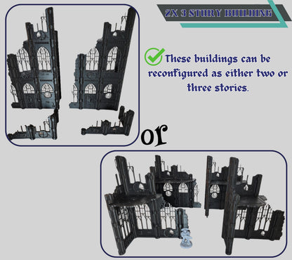 Gothic Wargaming Terrain Ruins: 28mm Sci-Fi Tabletop Scenery Set