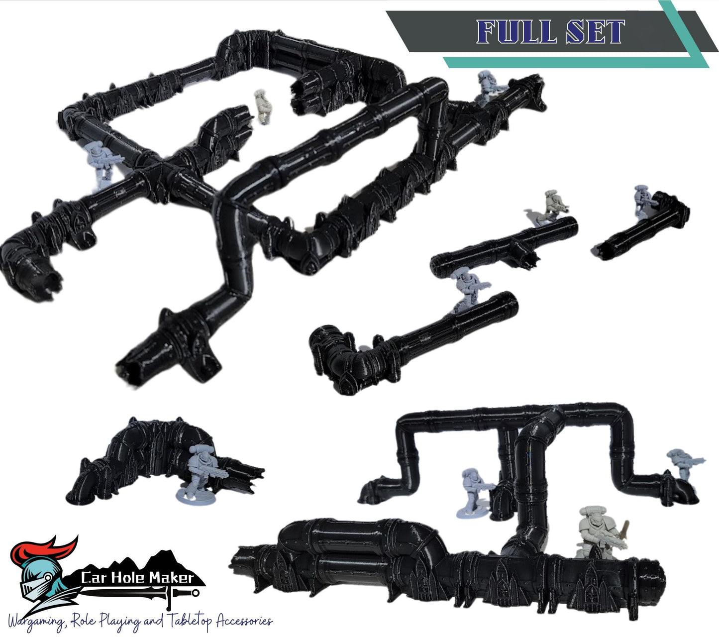 Modular Gothic Sci-Fi Pipes: 28mm 32mm Wargaming Terrain