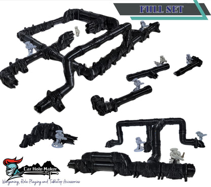 Modular Gothic Sci-Fi Pipes: 28mm 32mm Wargaming Terrain