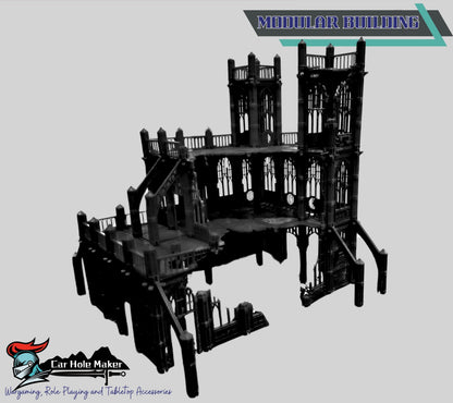 Modular Gothic Huge Cathedral SECTOR TEMPLARIS, Ruins for 28mm Tabletop Gaming