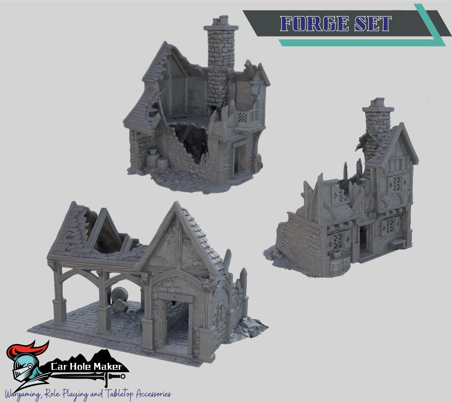 Briarwood Ruined Fantasy Buildings: 3D Printed Tabletop Terrain - 28mm Scale