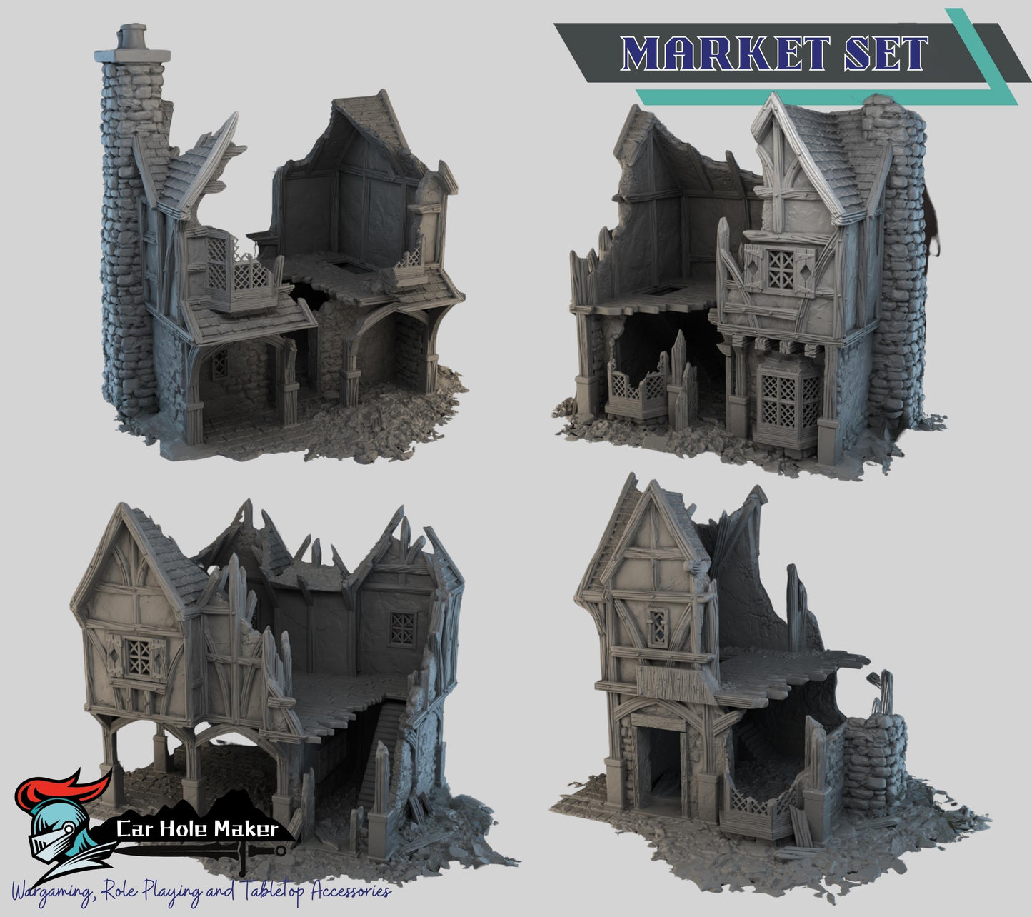 Briarwood Ruined Fantasy Buildings: 3D Printed Tabletop Terrain - 28mm Scale