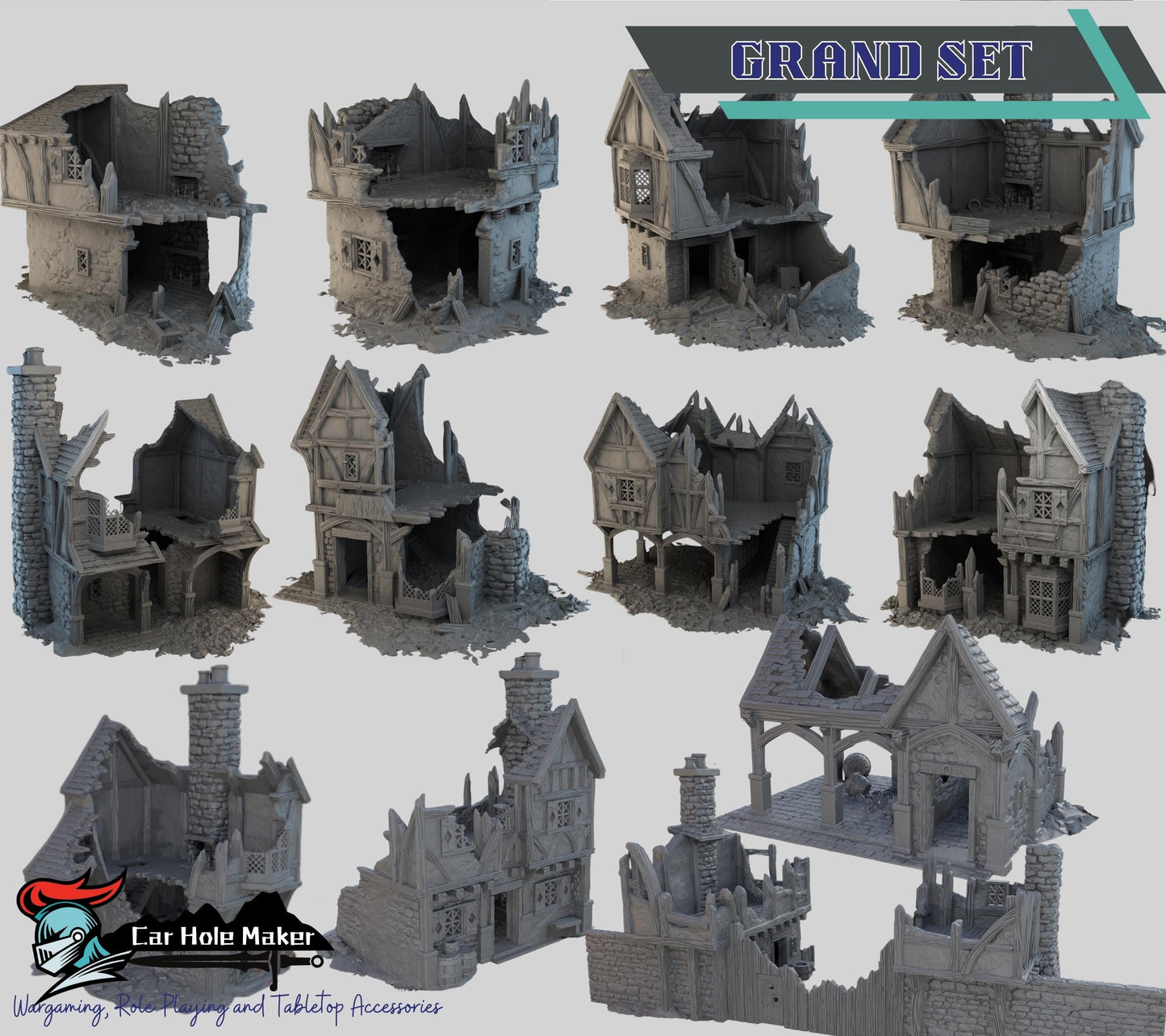 Briarwood Ruined Fantasy Buildings: 3D Printed Tabletop Terrain - 28mm Scale