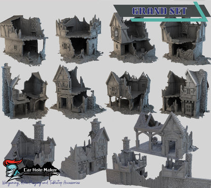 Briarwood Ruined Fantasy Buildings: 3D Printed Tabletop Terrain - 28mm Scale