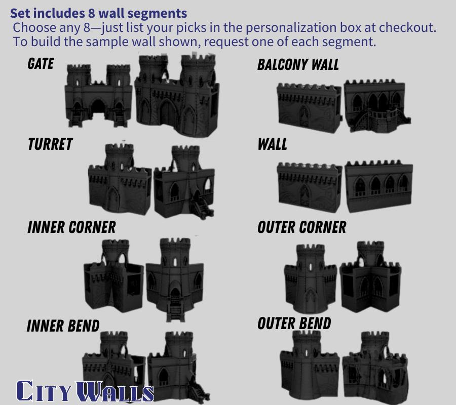 Silver Haven Elven Terrain: Modular Castle Walls & Bridge - Tabletop RPG 28-32mm scale