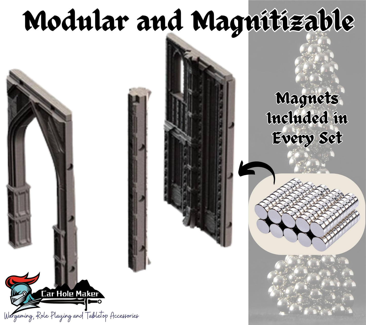 Modular Gothic Sci-Fi Terrain Set: 3D Printed Wargaming Battlefield - Tournament Grimdark Terrain 10th