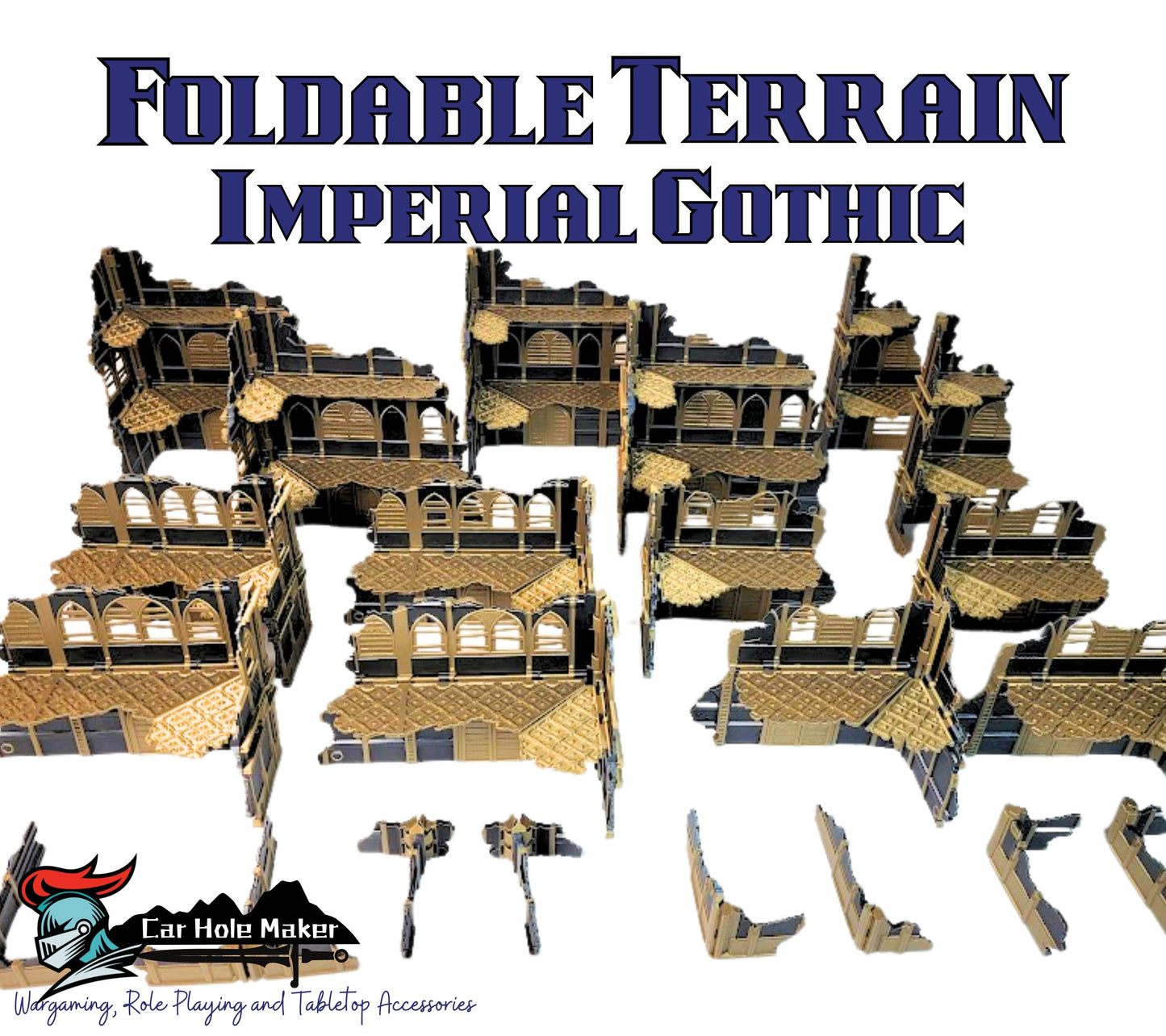 Foldable Gothic Wargaming Terrain: Modular Sci-Fi Ruins - 28mm Tabletop