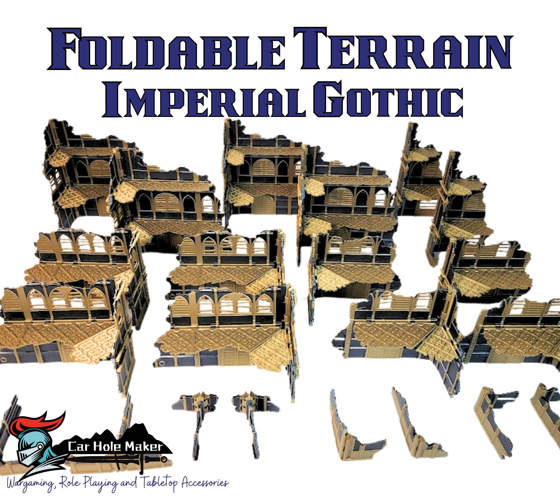 Foldable Gothic Wargaming Terrain: Modular Sci-Fi Ruins - 28mm Tabletop