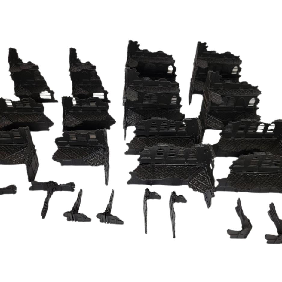 Foldable Gothic Wargaming Terrain: Modular Sci-Fi Ruins - 28mm Tabletop