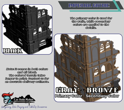 Foldable Wargaming Terrain Set - 3D Printed Modular Ruins for 28mm Tabletop, GW Terrain for Matched Play Preassembled Kit