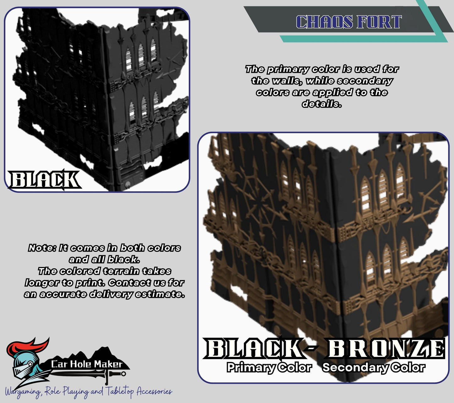 Foldable Wargaming Terrain Set - 3D Printed Modular Ruins for 28mm Tabletop, GW Terrain for Matched Play Preassembled Kit