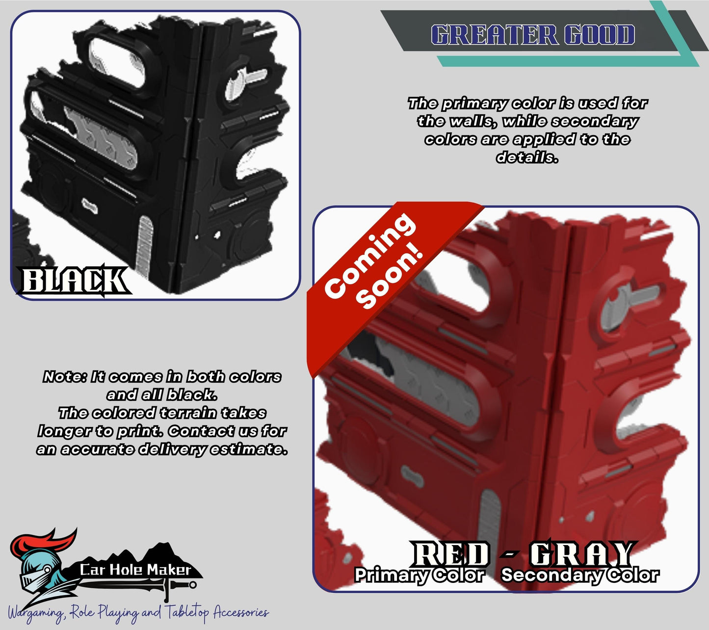 Foldable Wargaming Terrain Set - 3D Printed Modular Ruins for 28mm Tabletop, GW Terrain for Matched Play Preassembled Kit