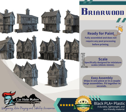 3D Printed Medieval Village Terrain: RPG Scenery - Briarwood Market Hearth