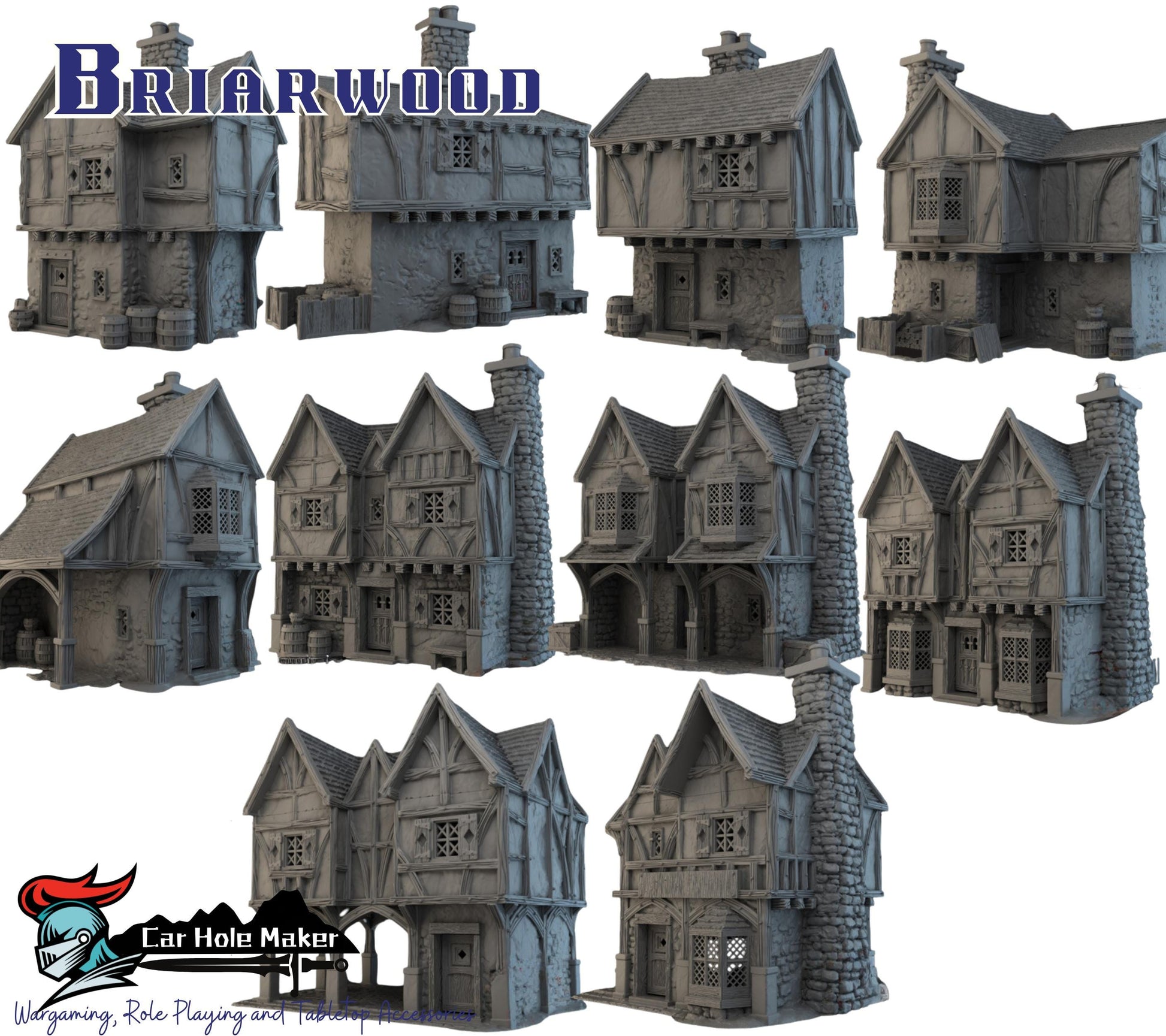 3D Printed Medieval Village Terrain: RPG Scenery - Briarwood Market Hearth