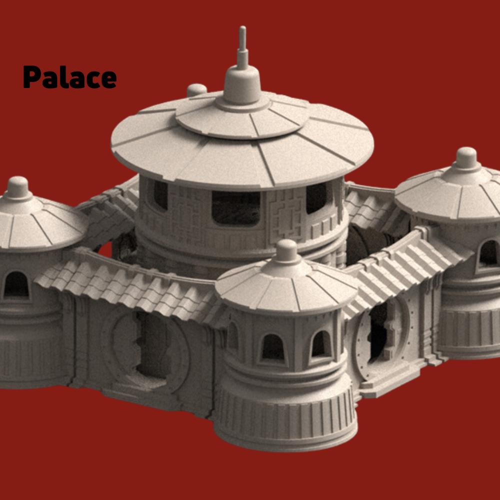 Sci-Fi East Asian Fortress: 6-8mm Wargame Terrain Set