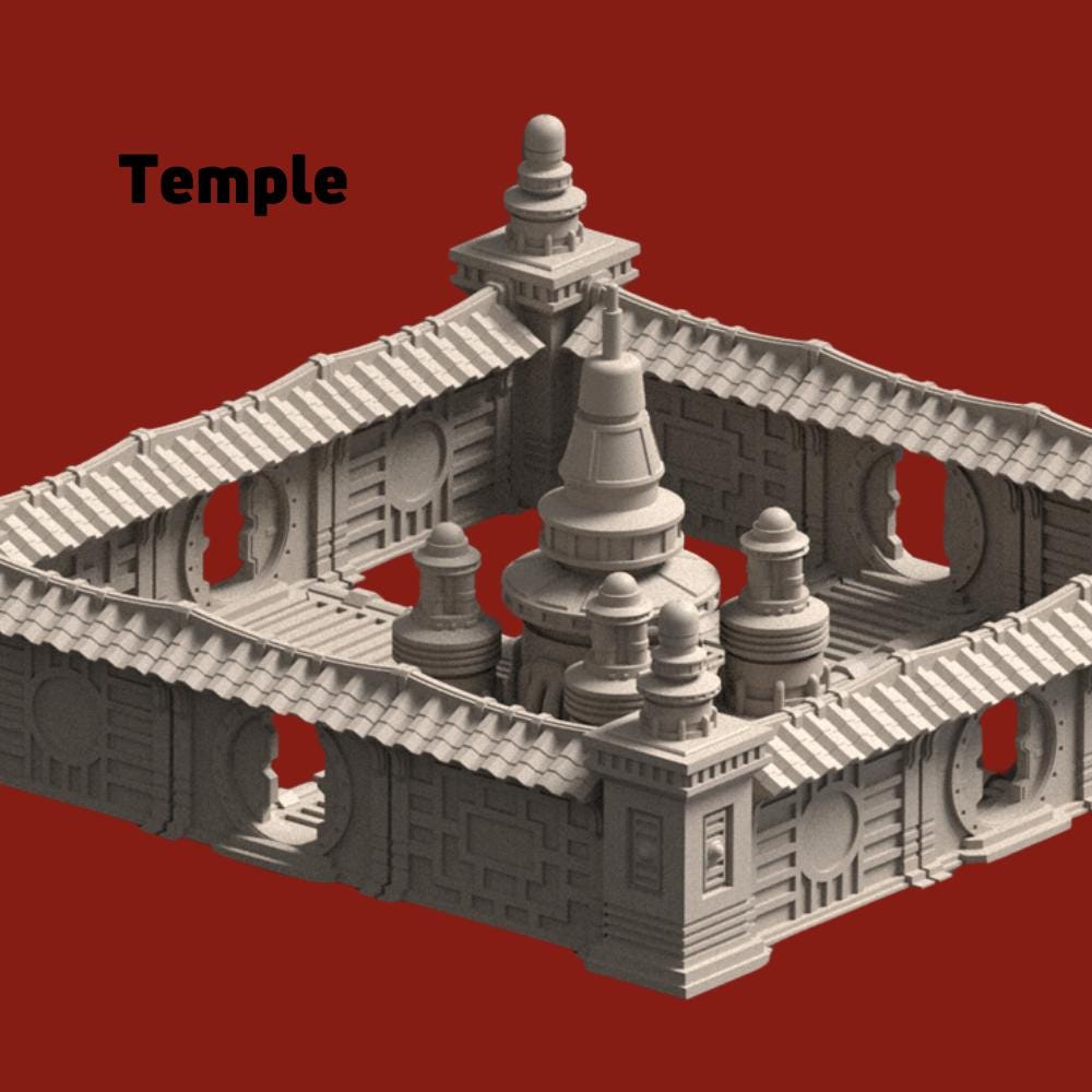 Sci-Fi East Asian Fortress: 6-8mm Wargame Terrain Set