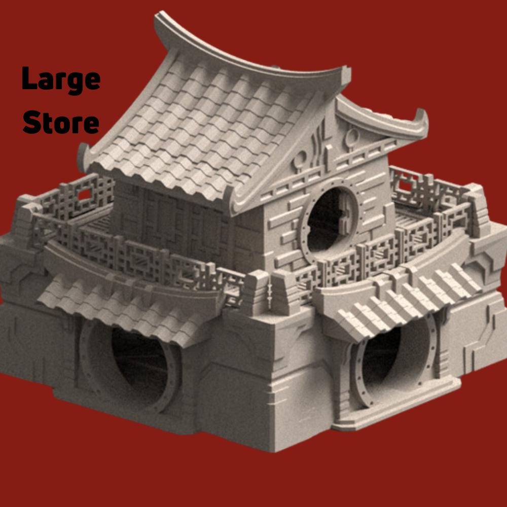 Sci-Fi East Asian Fortress: 6-8mm Wargame Terrain Set