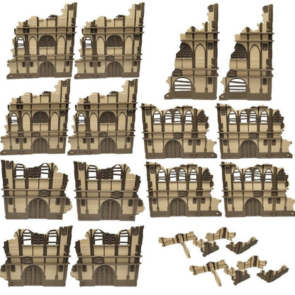 Foldable Gothic Wargaming Terrain: Modular Sci-Fi Ruins - 28mm Tabletop