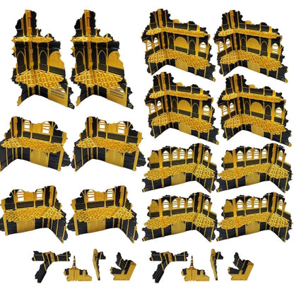 Foldable Gothic Wargaming Terrain: Modular Sci-Fi Ruins - 28mm Tabletop