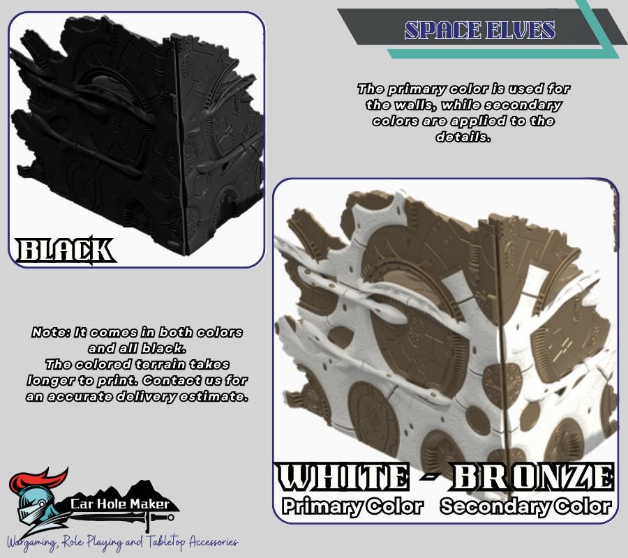 Foldable Wargaming Terrain Set - 3D Printed Modular Ruins for 28mm Tabletop, GW Terrain for Matched Play Preassembled Kit