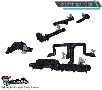 Modular Gothic Sci-Fi Pipes: 28mm 32mm Wargaming Terrain