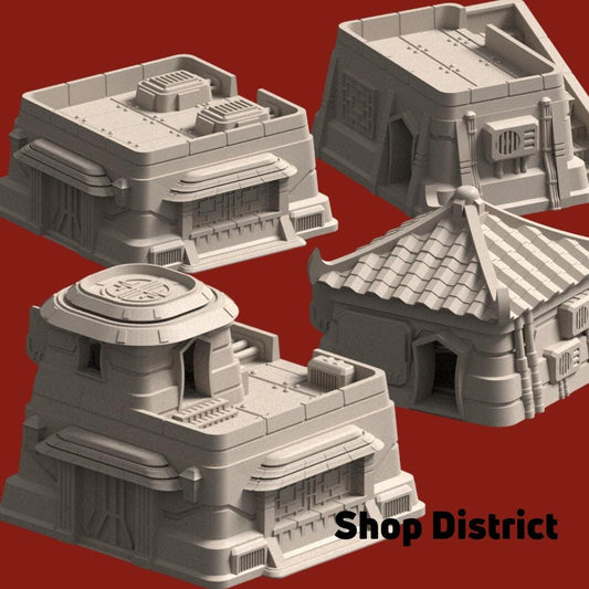 Sci-Fi East Asian Fortress: 6-8mm Wargame Terrain Set