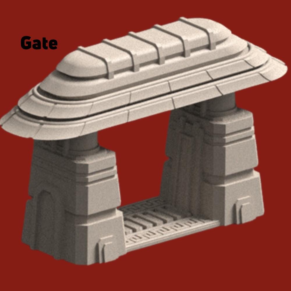 Sci-Fi East Asian Fortress: 6-8mm Wargame Terrain Set