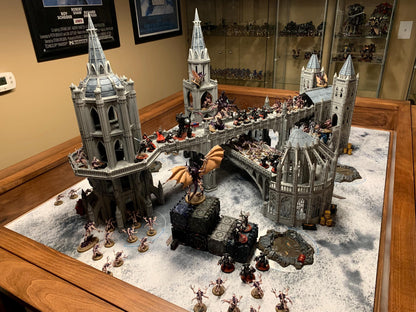 Gothic Bridge Terrain: 40k Tabletop Scenery (28-32mm Miniatures)
