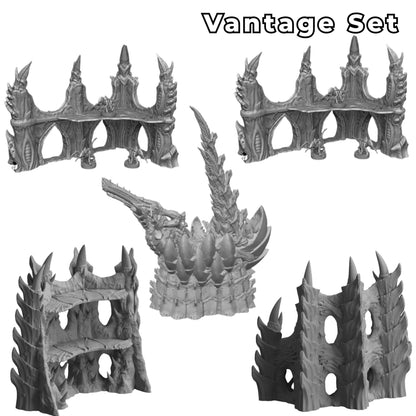 Alien Hive Ruins: 28mm Sci-Fi Wargaming Terrain Set