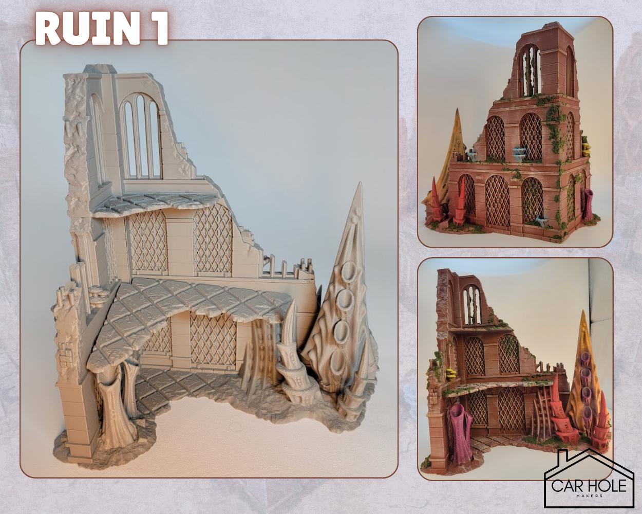 Full Hive Infestation Terrain Set – Alien Ruins & Scatter for Competitive Play, 28mm-32mm Wargames