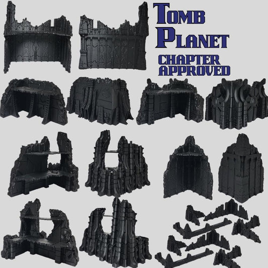 Tomb World Ruins Terrain Set: 44x60" Sci-Fi Battlefield - Competitive Ready