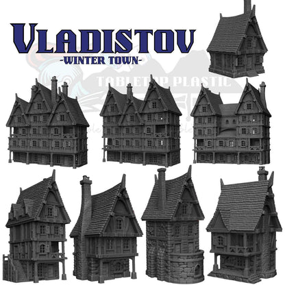 Vladistov Wintertown Terrain – Russian Medieval Tabletop Town Bundle