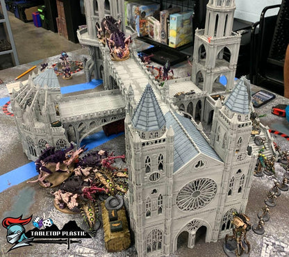 Gothic Cathedral Ruins: 28mm Wargame Terrain - Sci-Fi Battle Centerpiece