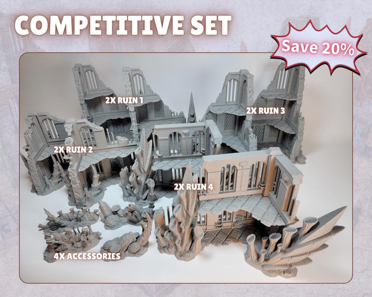 Full Hive Infestation Terrain Set – Alien Ruins & Scatter for Competitive Play, 28mm-32mm Wargames
